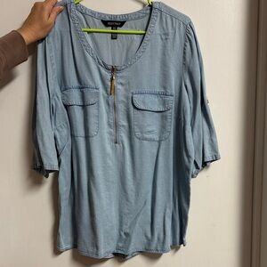 Ellen Tracy Light Blue Blouse